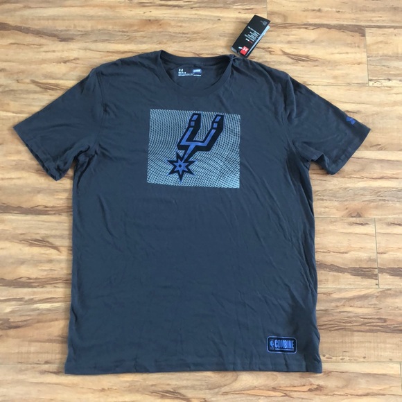 🏀 NWT Under Armour San Antonio Spurs NBA Black T-Shirt Men’s Large - Picture 2 of 6